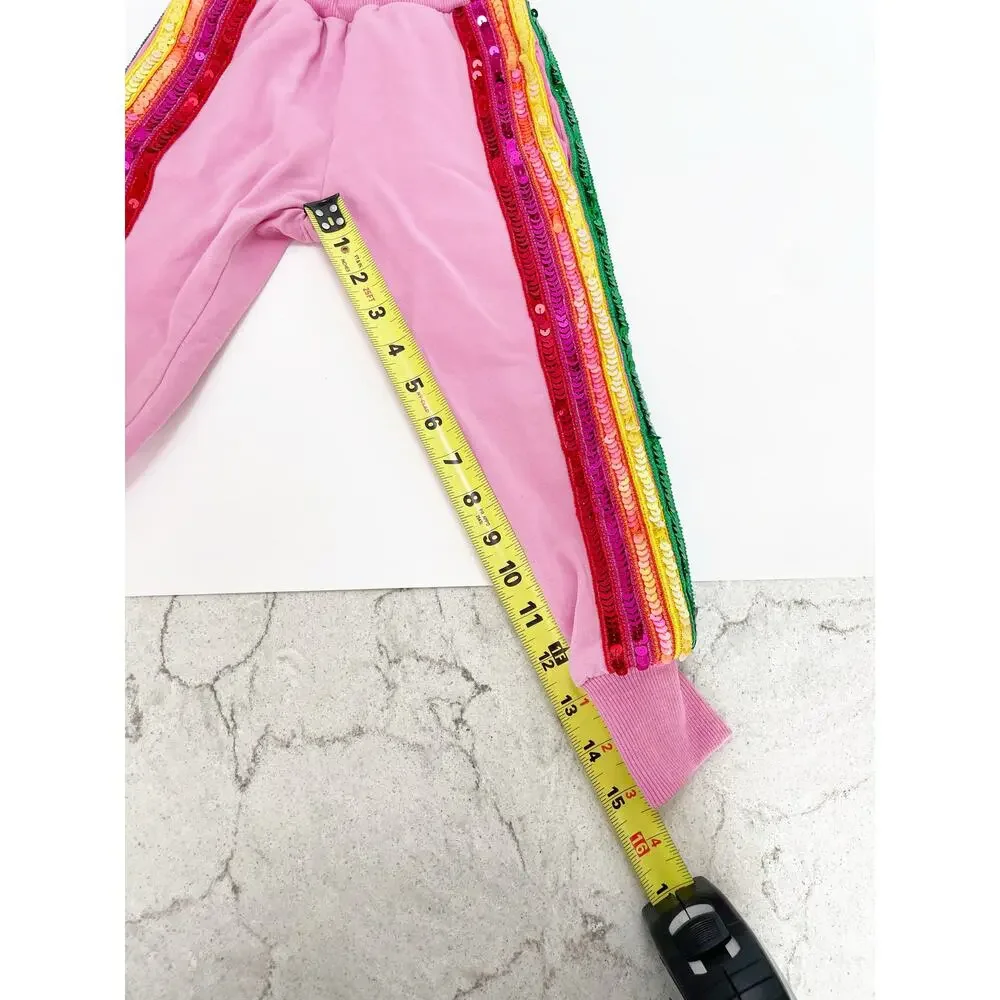 Lola + The Boys Pink Sequin Rainbow Tracksuit Set Size 2